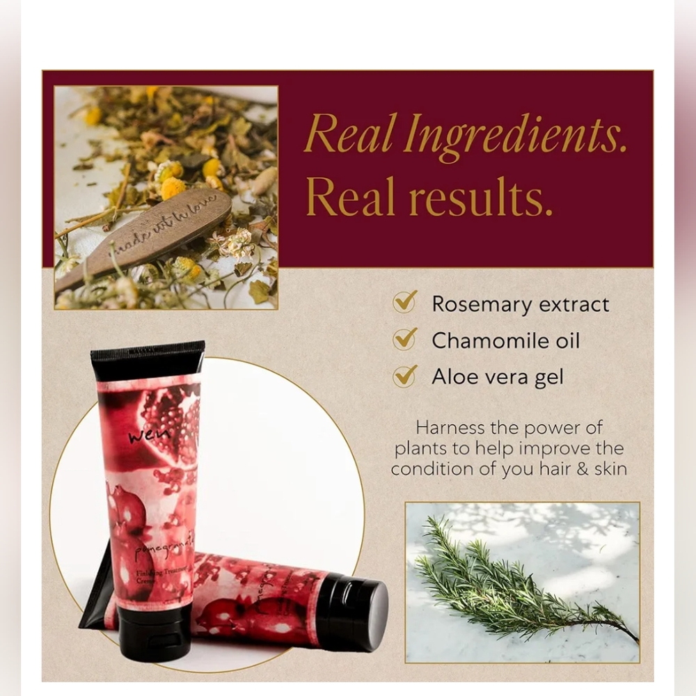 Wen Finishing Treatment Cream Pomegranate 4 OZ Lot Of 2 Rosemary Aloe NEW NICE - Picture 10 of 10